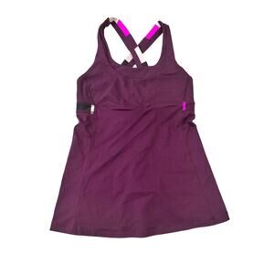 Lululemon‎ Purple Strappy Cross Back Built-In Bra Tank Top No Size Tag